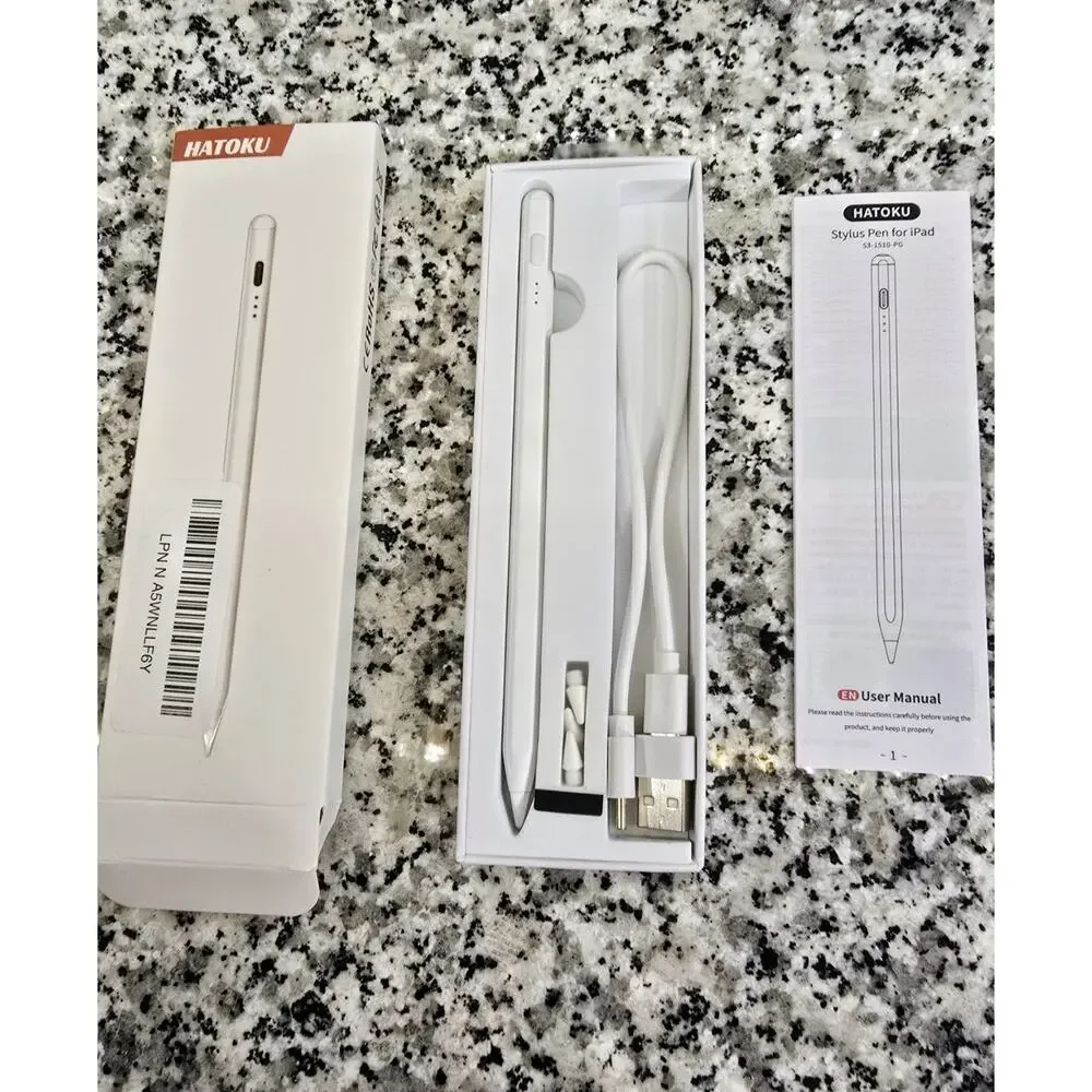 HATOKU Stylus Pen for iPad 2018-2023, Matte White iPad Pencil (2nd Gen)